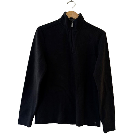 Perry Ellis Men's Waffle Mesh Quarter Zip Jacket - Picture 1 of 9
